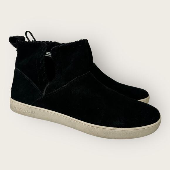 Koolaburra Ugg Womens size 9 Rylee Suede Slip On Mini Ankle Boots 1092578 Black - Picture 1 of 12